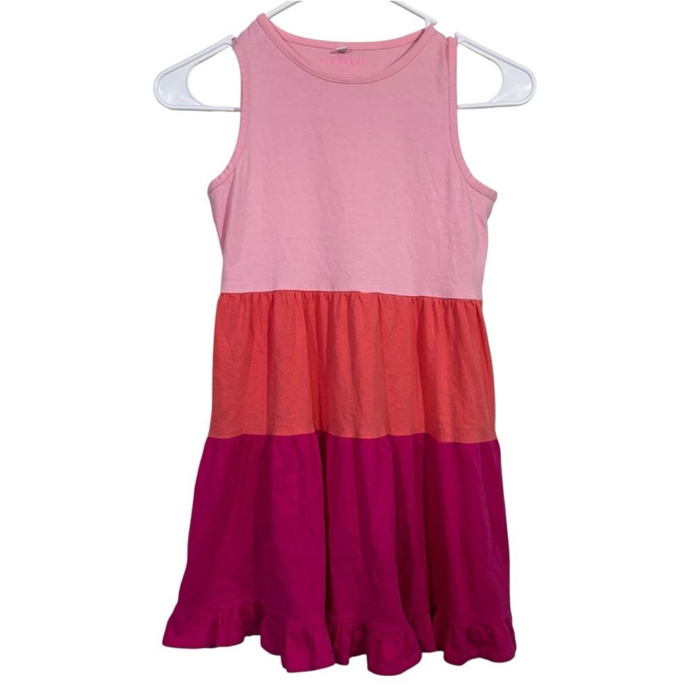 Crewcut Pink Striped Lettuce Hem Sun Dress